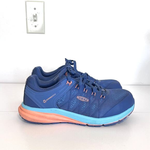 Keen Utility Vista Energy Women Safety Work Shoes Size 10M Carbon Fiber Toe Blue - Picture 1 of 12